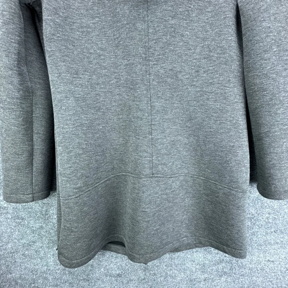 **SOLD**Betsey Johnson Performance Jacket Womens Large Gray Hooded Asymmetrical - Picture 11 of 15